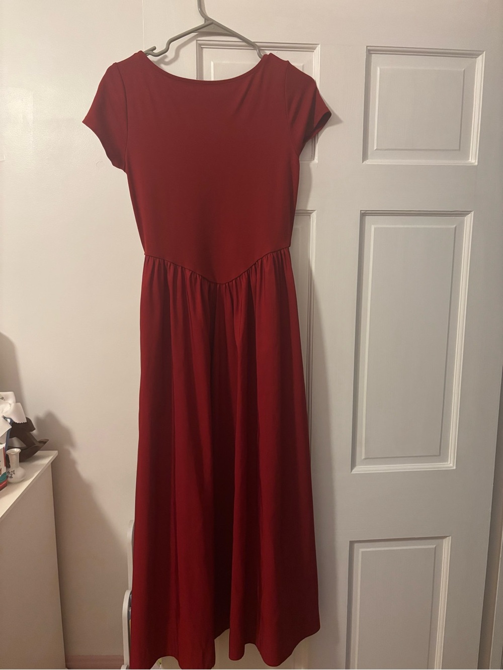 a new day Red Maxi Dress with Cap Sleeves